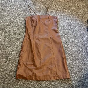 ✨NEW LISTING✨ Elegant Tan Spaghetti Strap Dress